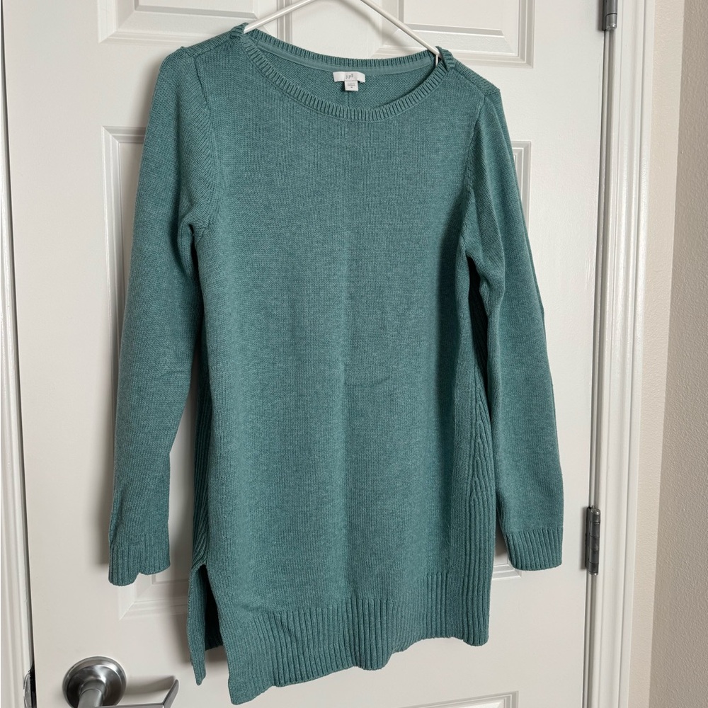 J Jill Tunic Sweater, teal, medium